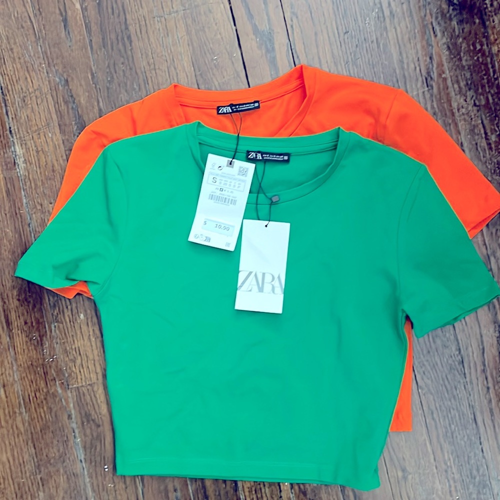 2 pack Zara cropped tee